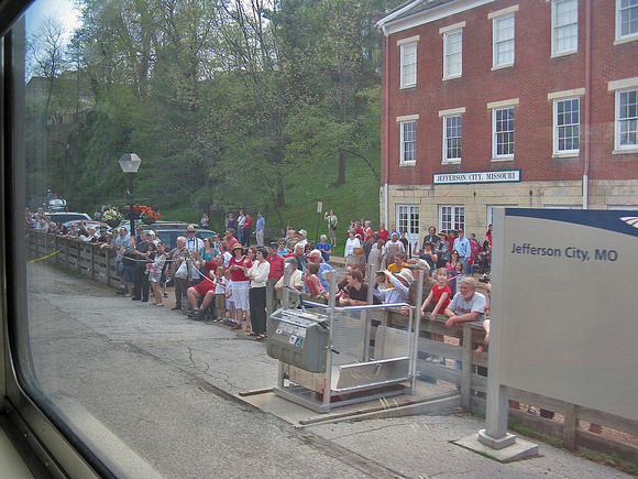 Estimated crowd of 500 at old depot & Amtrak depot