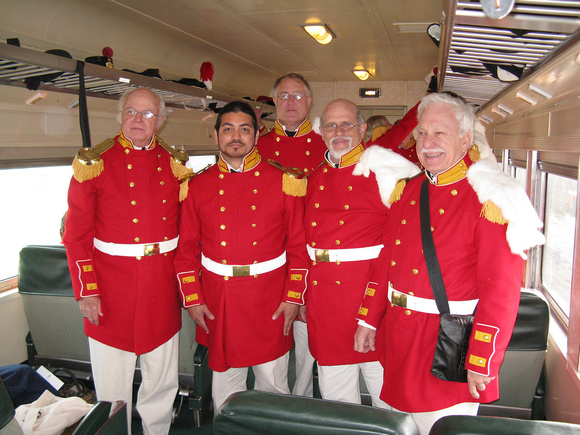 Members of the Frontier Brigade Band wearing their 1859 Marine Band uniforms
